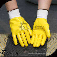 SRSAFETY Nylon gestrickt Sicherheit Nitril Handschuh / Nitril Handschuh mit China Lieferanten